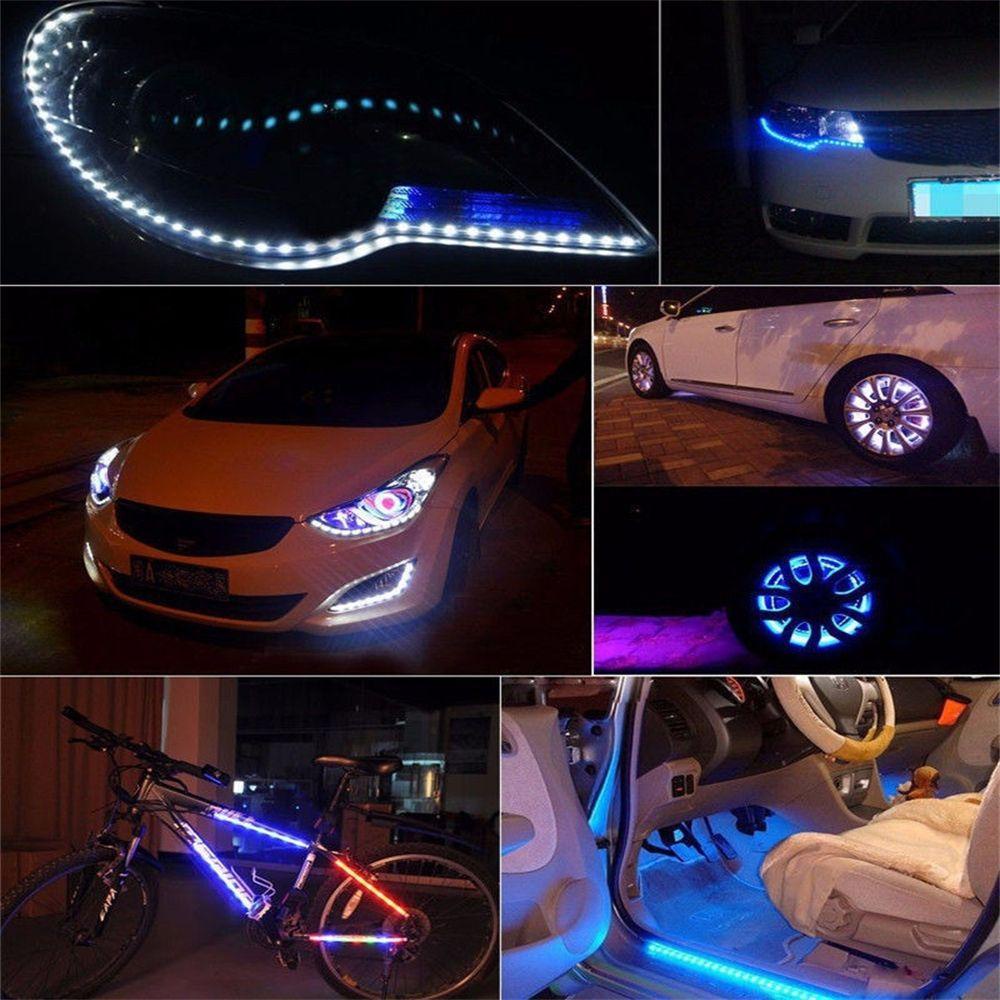 Populer Lampu LED Strip Mobil Waterproof2835Lampu Strip Light Bar Aksesoris Otomatis DC12V LED Strip