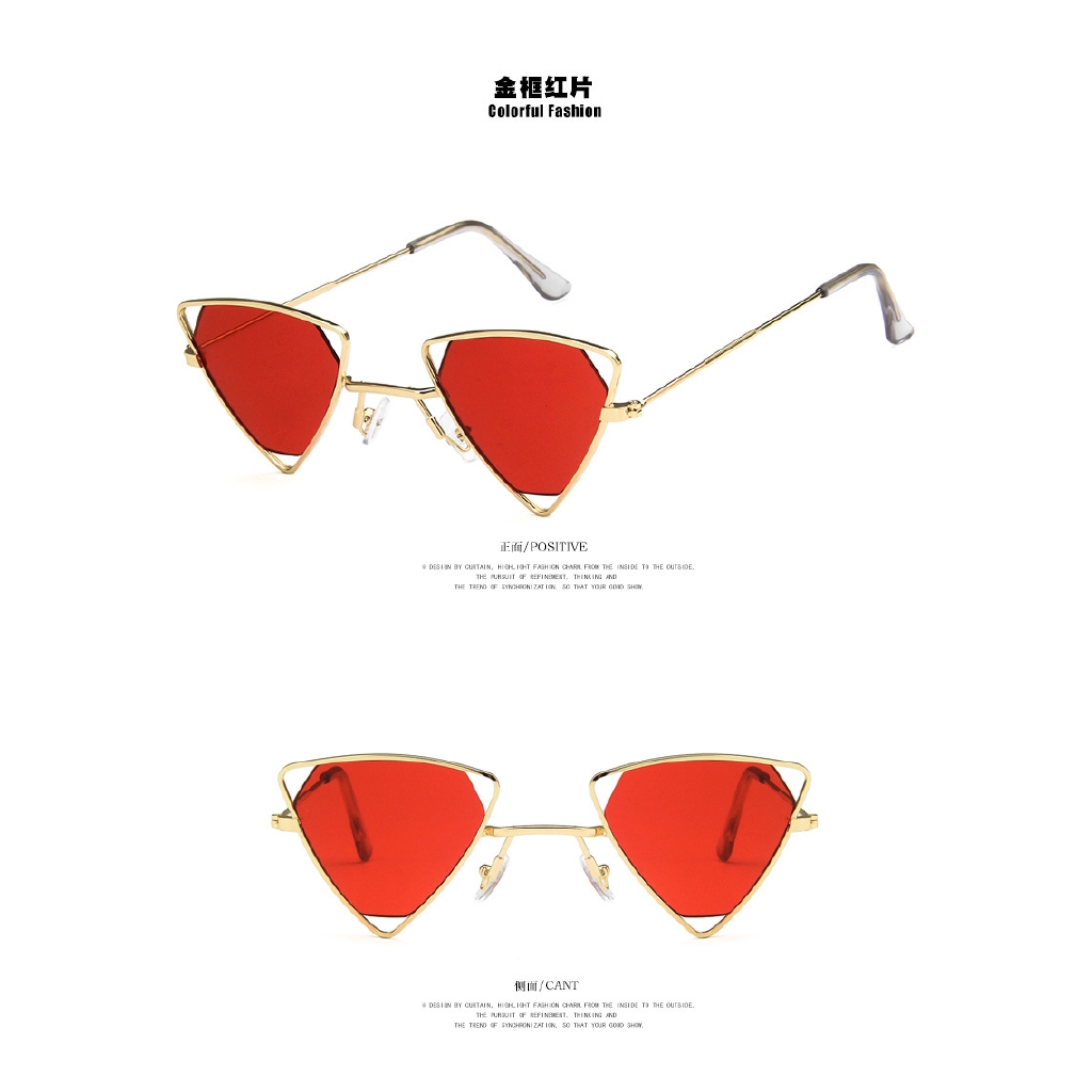 Ulzzang Retro Kacamata Segitiga Klasik Korea Model Berongga Bingkai Kacamata Matahari