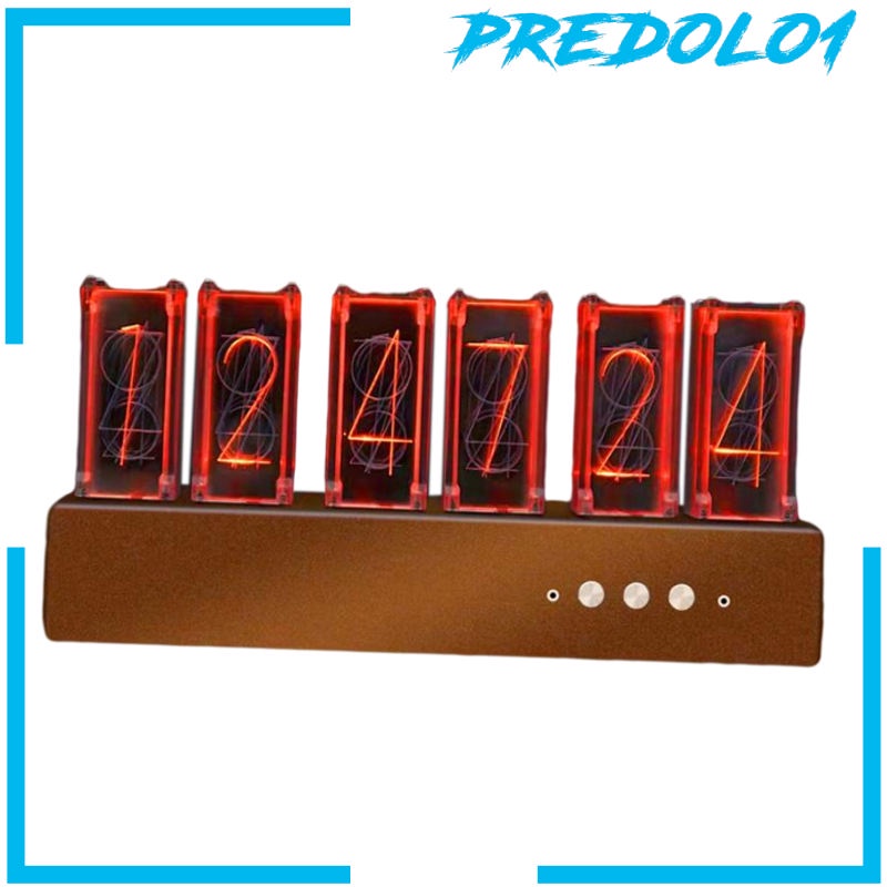 (Predolo1) Nixie Jam Dinding Bentuk Tabung Aneka Warna Untuk Dekorasi Kamar Tidur