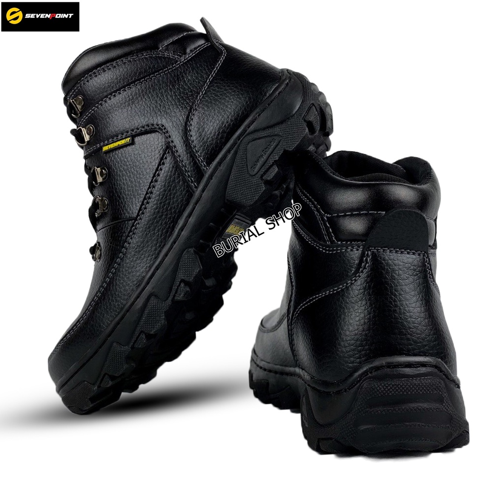 Sepatu Safety Boots Pria Wanita Original Sevenpoint Ujung Besi Proyek Touring Tracking Ujung Besi Kerja Proyek Lapangan Septy  Sefty Septi Shoes BS 06