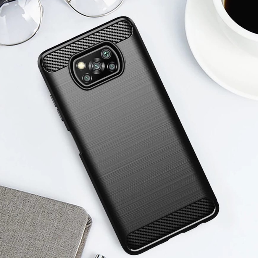 Case Ipaky Carbon Fiber Xiaomi POCO X3 Pro | POCO X3 NFC  Ultra Slim Ipaky Carbon Premium Softcase