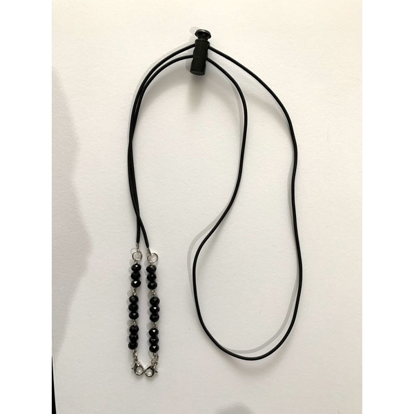 Strap Mask / Tali Kalung Masker Karet Polos / Crystal / Mutiara 2in1 Konektor