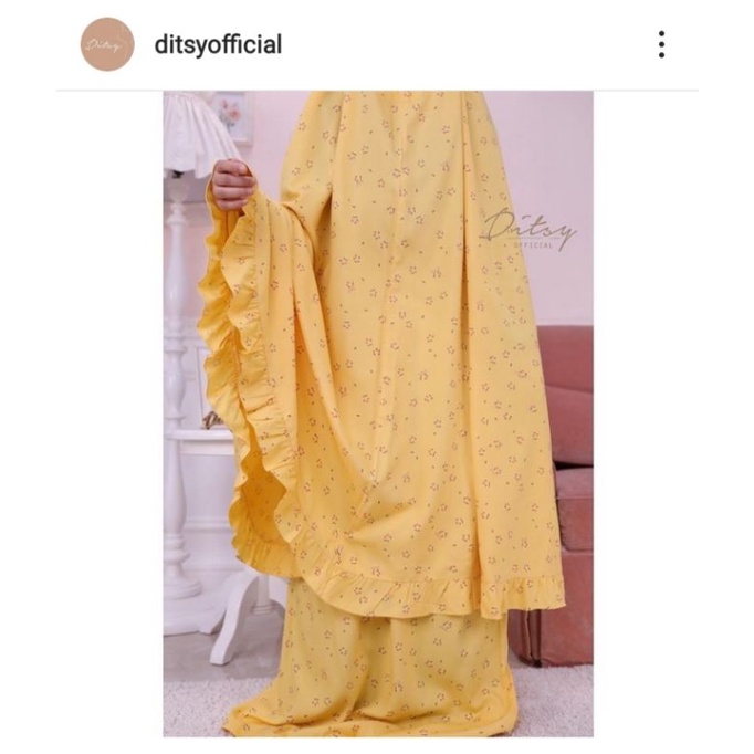 Ditsy februari 2022 mukena Cicera yellow prayer set