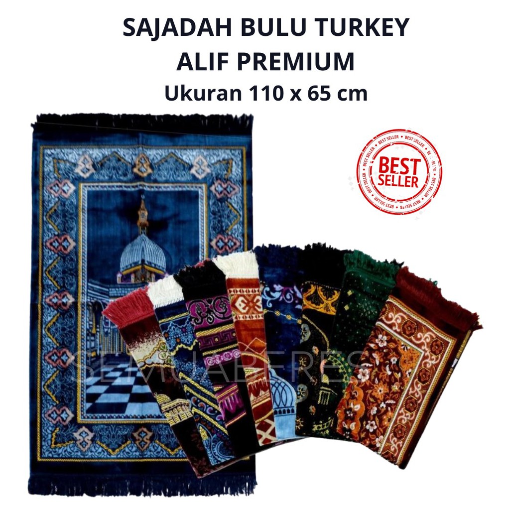 Sajadah Bulu Turkey / Turki Premium Besar 110 x 65cm