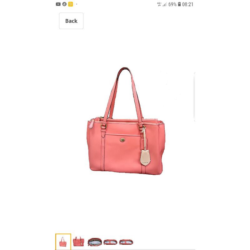 LEBARAN SALE COACH Peyton Jordan Double Zip Carryall "Coral"
