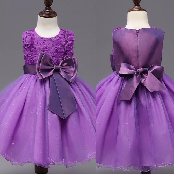 Grosir Gaun Anak Ungu - Dress Anak Purple Mewah - Baju Anak Murah Rapunzel Branded Dan Mewah