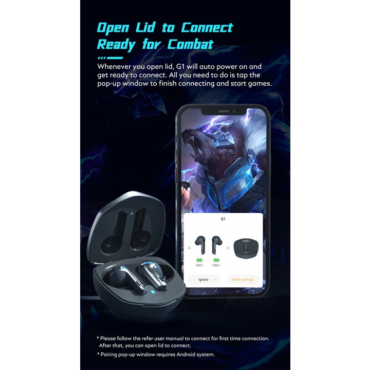 84 QCY G1 - Low Latency Gaming Bluetooth Earphone Earbuds TWS Stereo 3D