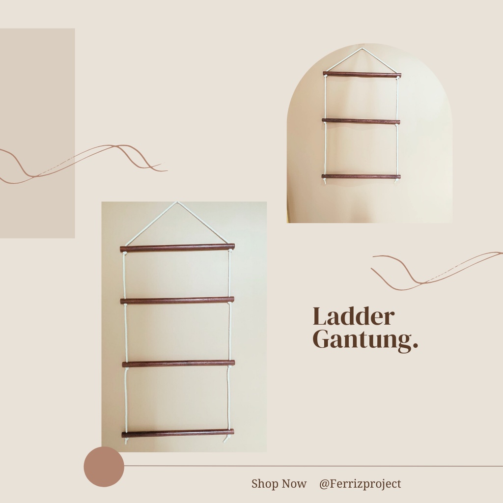 Ladder hanger gantung/ wood ropes blanket ladder
