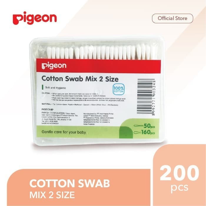 PIGEON COTTON SWAB CASE MIX 2 SIZE 50+160PCS 3248