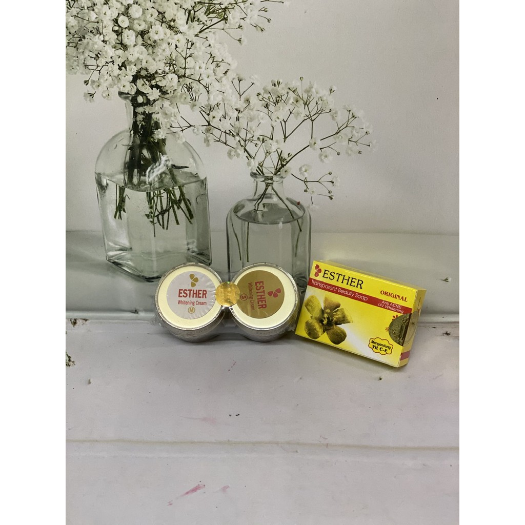 (PAKET)CREAM ESTHER GOLD KACA SM+SABUN