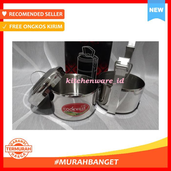 Cookville Rantang Korea Premium 2 Susun Stainless Steel 10 Cm - Bekal - Kotak Makan & Rantang