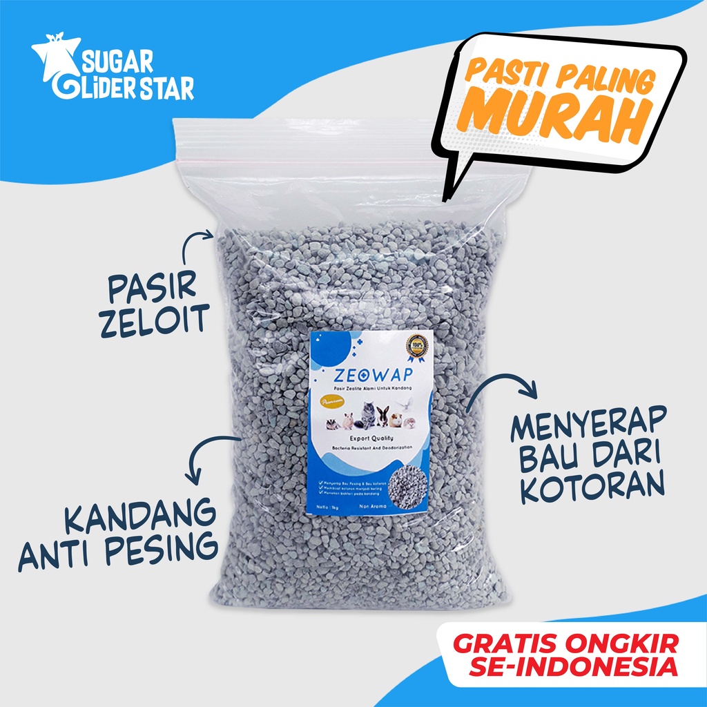 SUGAR GLIDER STAR Pasir Zeolit Alas Kandang Hewan Sugar Glider 1kg