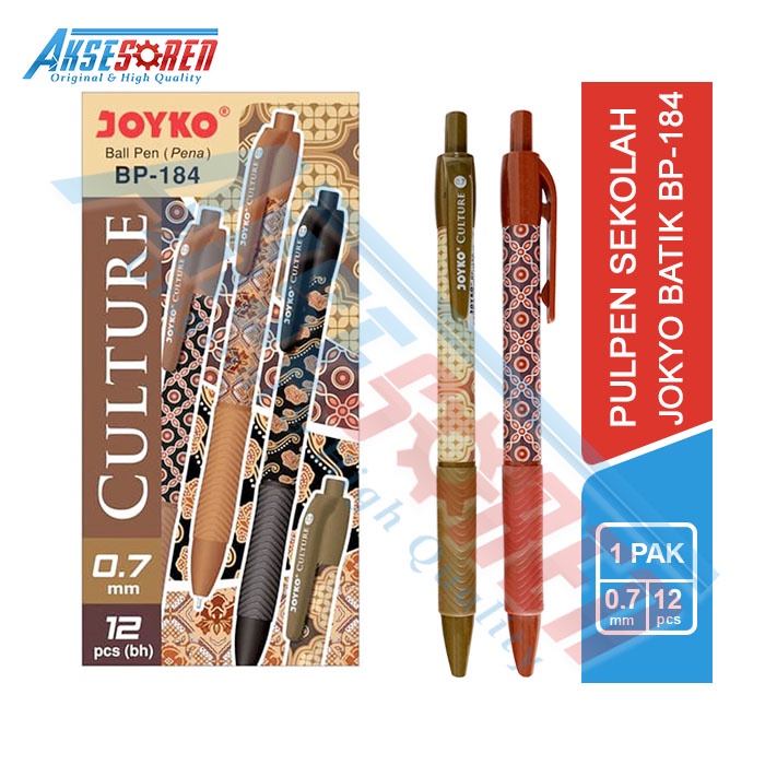 

Pulpen Batik Joyko Culture [BP-184/12 pcs] / Ballpoint Pena Pen [0.7 mm/1 Pack]