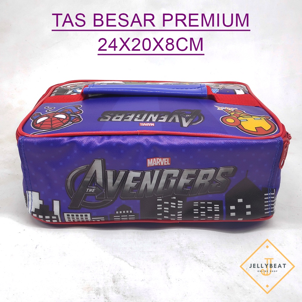 TAS BEKAL BESAR PREMIUM SINGLE (24x20x8cm) - AVENGERS BIRU