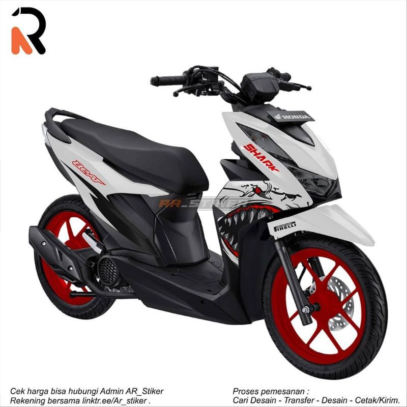 Decal sticker Honda beat street 2021 3D shark