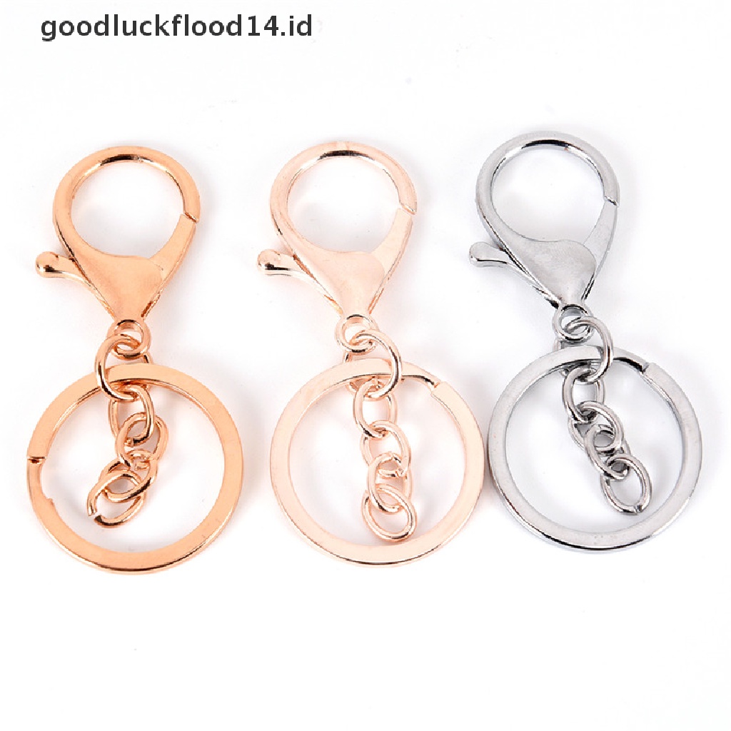 [OOID] 10PCS DIY Key Rings Key Chain Jewelry Findings Lobster Clasp Keyring Making ID