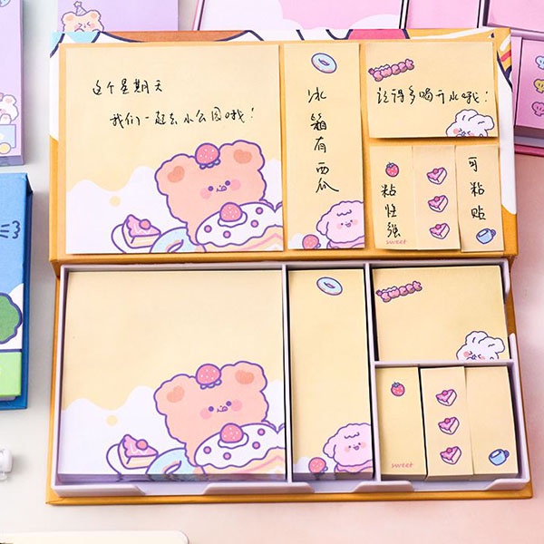 sticky notes kartun box catatan tempel spring outing bear (3H1)sno067