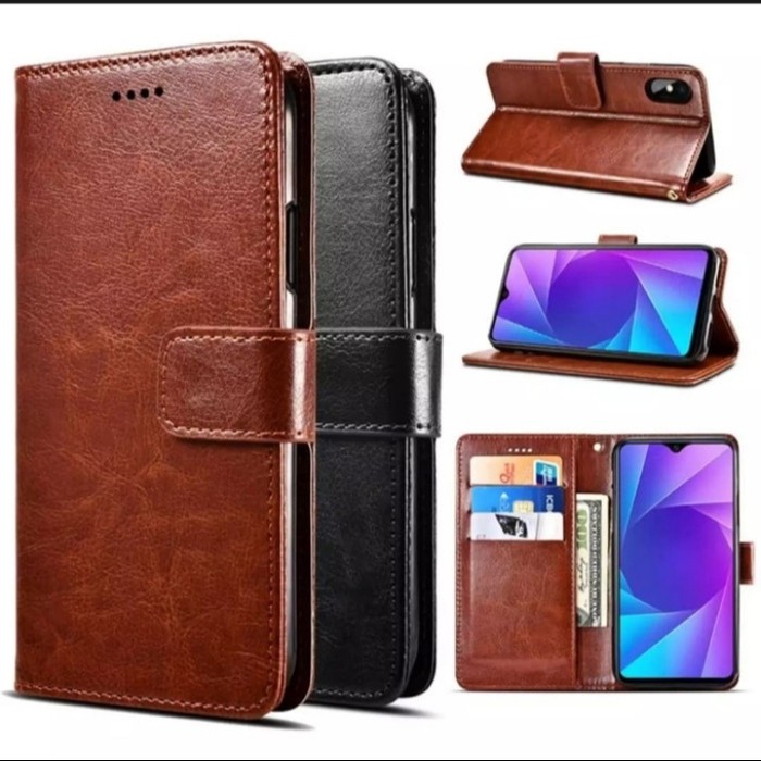 Flip Wallet Kulit Oppo A5 2020/ A7 2018/ A9 2020/ A11k/ A12/ A15/ A31