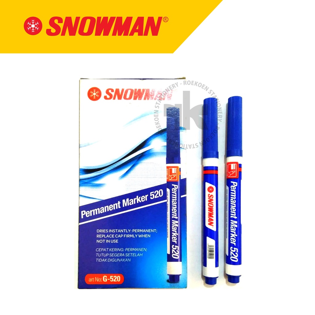 

Snowman Permanent Marker Spidol Kecil G-520 (Round Tip)