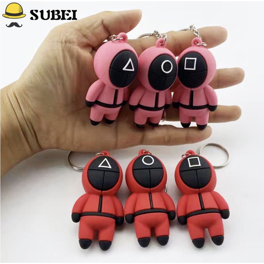 Gantungan Kunci Anime Squid Game Home Decor Key Rings Key Chains Car Accessories Pendant Keychain Props Gift Hanging Ornaments