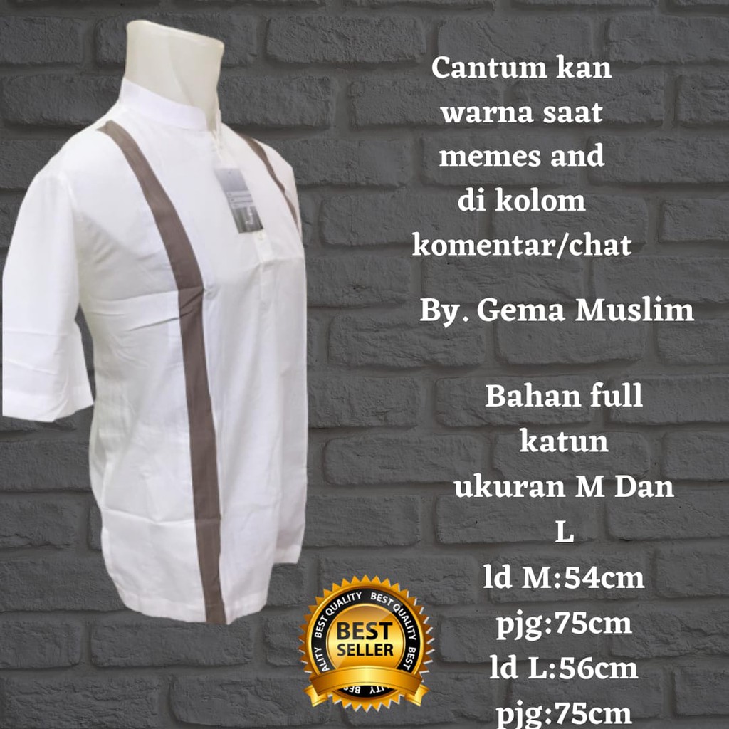 baju koko full katun  size M dan L terbaru