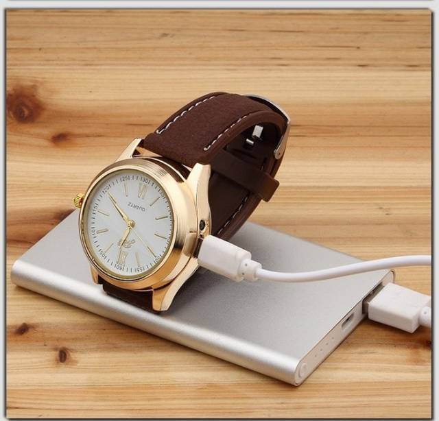 jam tangan korek listrik quartz usb Versi TERMEWAH GOLD EDITION untuk kado orang tercinta dus mewah