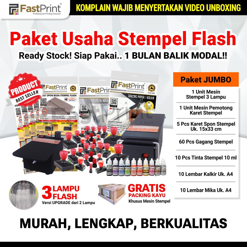 Paket Jumbo Mesin Stempel Flash 3 Full Plat Besi Premium