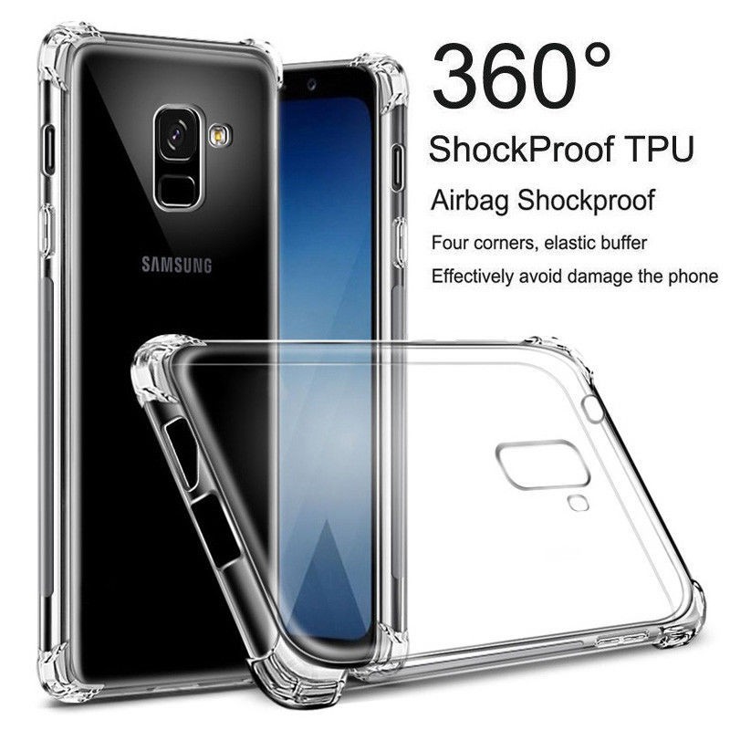 Case Hybrid Armor Shockproof Bahan TPU Kristal Bening untuk Samsung Galaxy modles S8 S9 Note 8