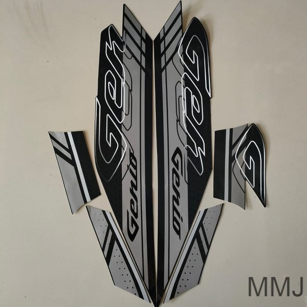 Sticker striping motor honda genio 2021 silver hitam berkualitas laris