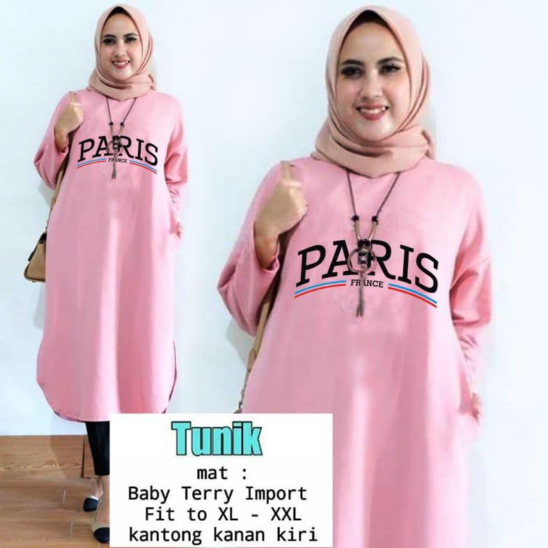 TUNIK PARIS FRANCE / TUNIK MAMACHI / TUNIK POLOS/ TUNIK CEWEK / TUNIK PANJANG / TUNIK KEKINIAN