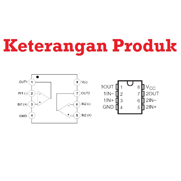 [HAEBOT] IC OP AMP LM358 P SOC8 SMD Dual Dua Komparator Amplifier Mudah Op-amp Dua Channel Penguat Sinyal Elektronik