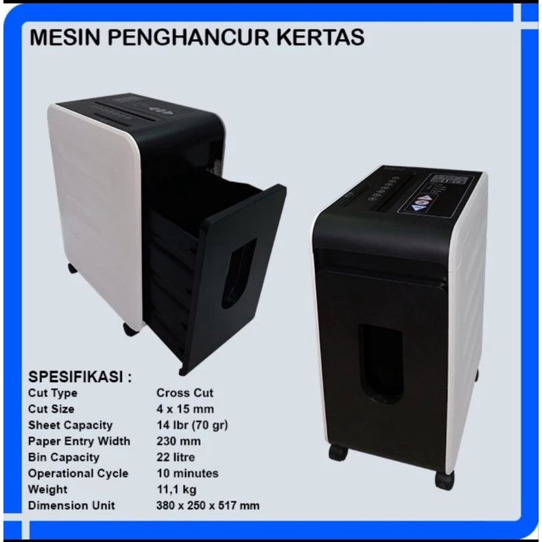 Mesin Penghancur Kertas PS-2214C Cross Cut - Paper Shredder PS2214C