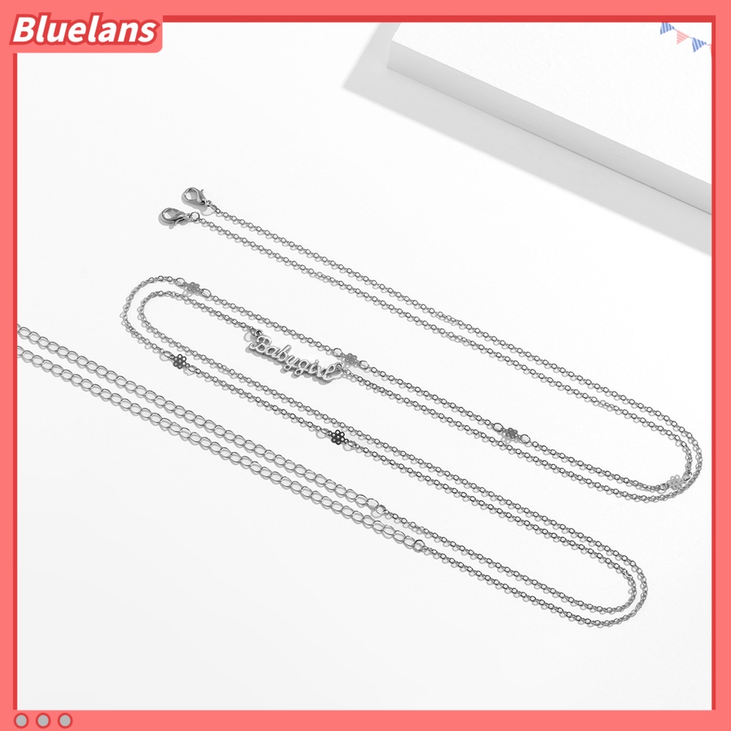 Bluelans 1 Set Waist Chain Wear-resistant Double Layer Alloy Fashion Bikini Body Jewelry Kit