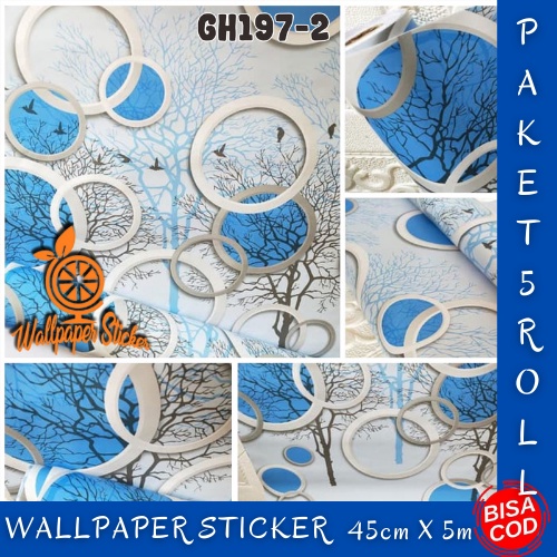 Murah Paket 5 Roll Walpaper dinding/Sticker Dinding Anti Air/Wallpaper DInding Kamar Tidur Motif