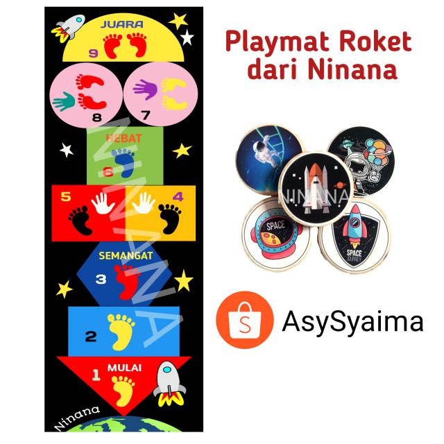 Playmat Engklek Hopschotch Roket Ninana