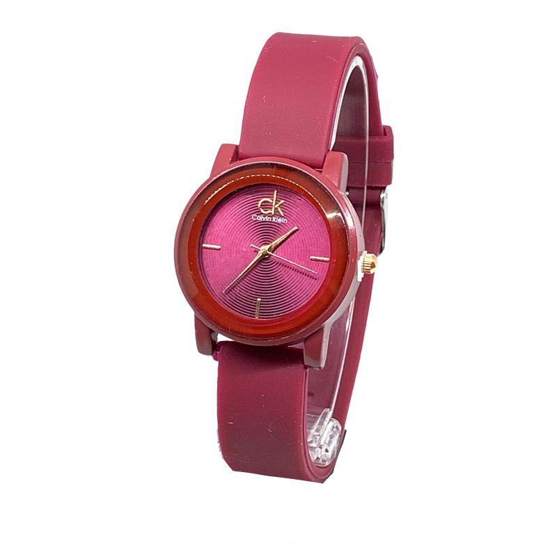 JAM TANGAN WANITA CK TALI RUBBER WARNA MURAH TERBARU