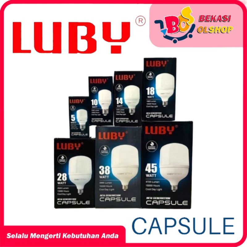 LAMPU LED LUBY CAPSULE GARANSI 1 TAHUN / LAMPU LED LUBY KAPSUL GARANSI 1 TAHUN 5W/10W/14W/18W