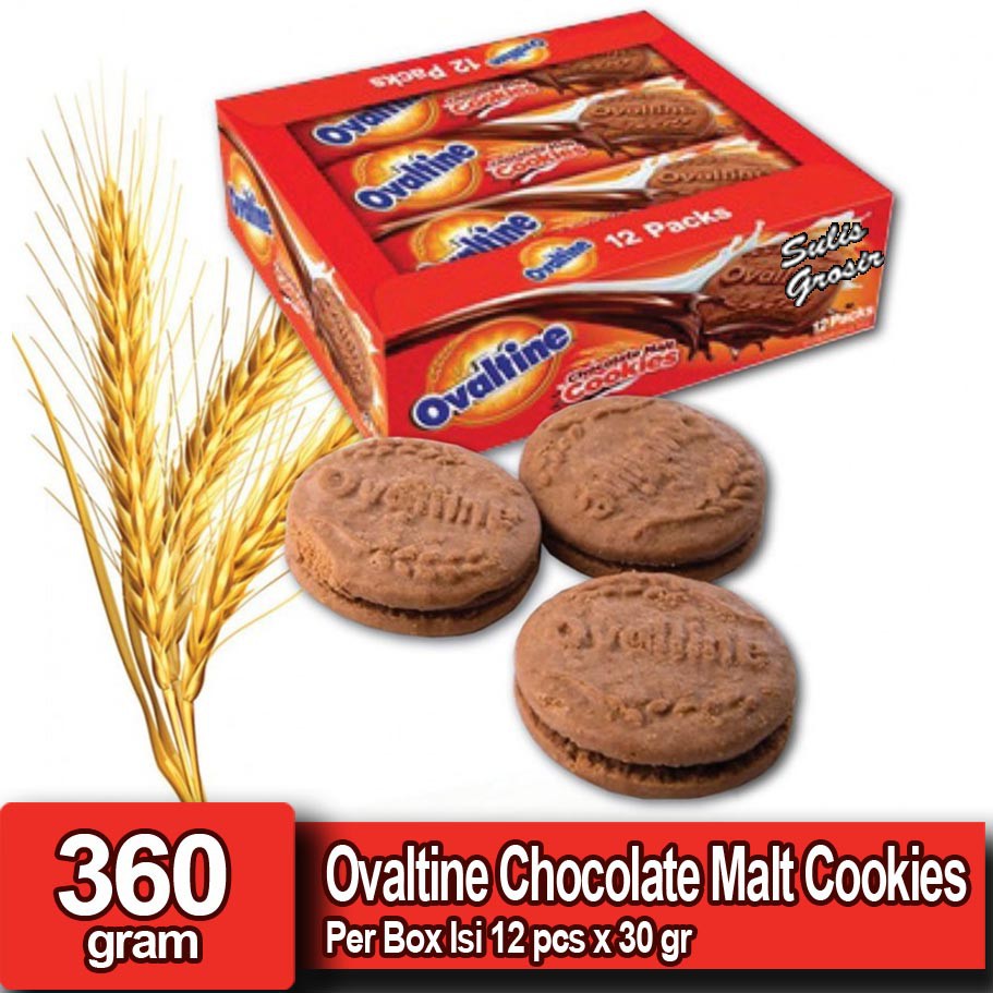 

Ovaltine Chocolate Malt Cookies Per Box Isi 12 pcs x 30 gr