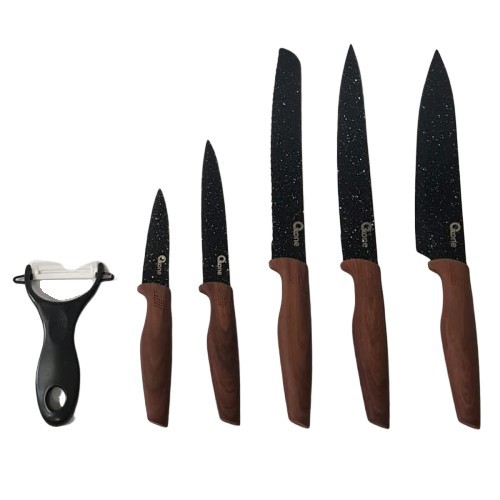 OXONE BLACK MARBLE KNIFE SET OX-605/ PISAU SET OXONE HITAM OX605