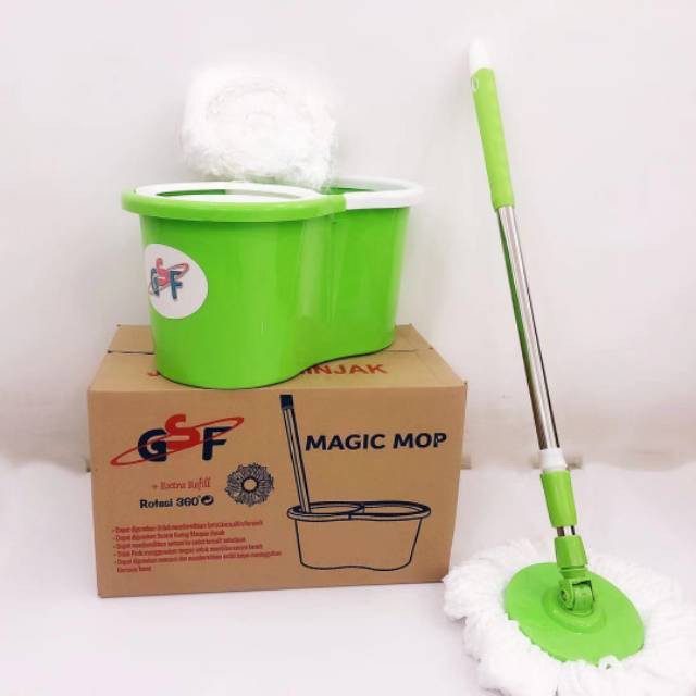 MAGIC MOP GSF / ALAT PEMBERSIH LANTAI / MAGIC MOP GSF STAINLESS STEEL / ALAT PEL PUTAR / SPIN MOP / MAGIC MOP GSF MURAH