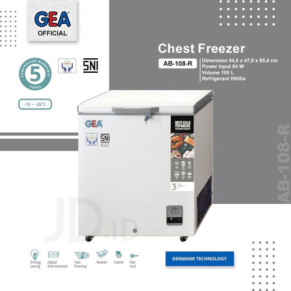 FREEZER GEA AB 108 R CHEST FREEZER BOX 100L LEMARI PEMBEKU 100 LITER BY GEA