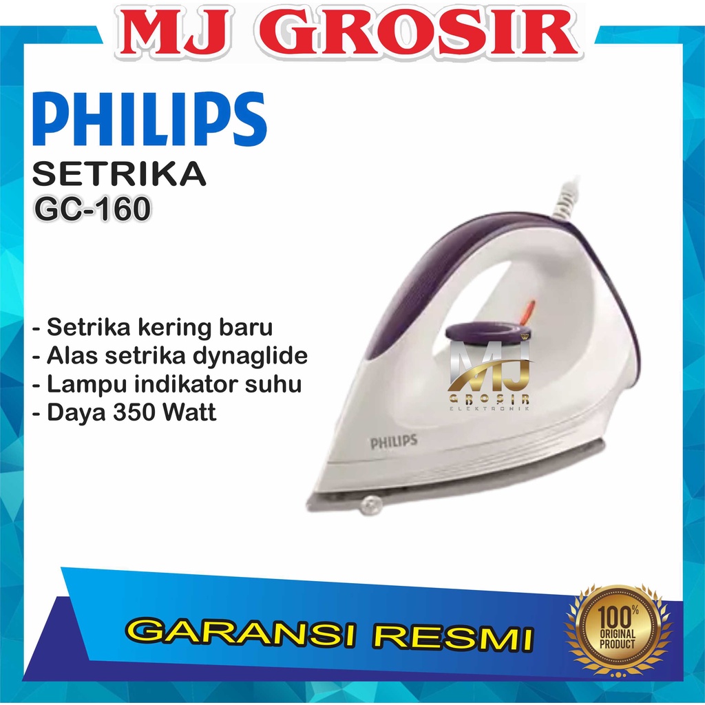 SETRIKA PHILIPS GC 160 GC160 DYNAGLIDE SETRIKA KERING BARU