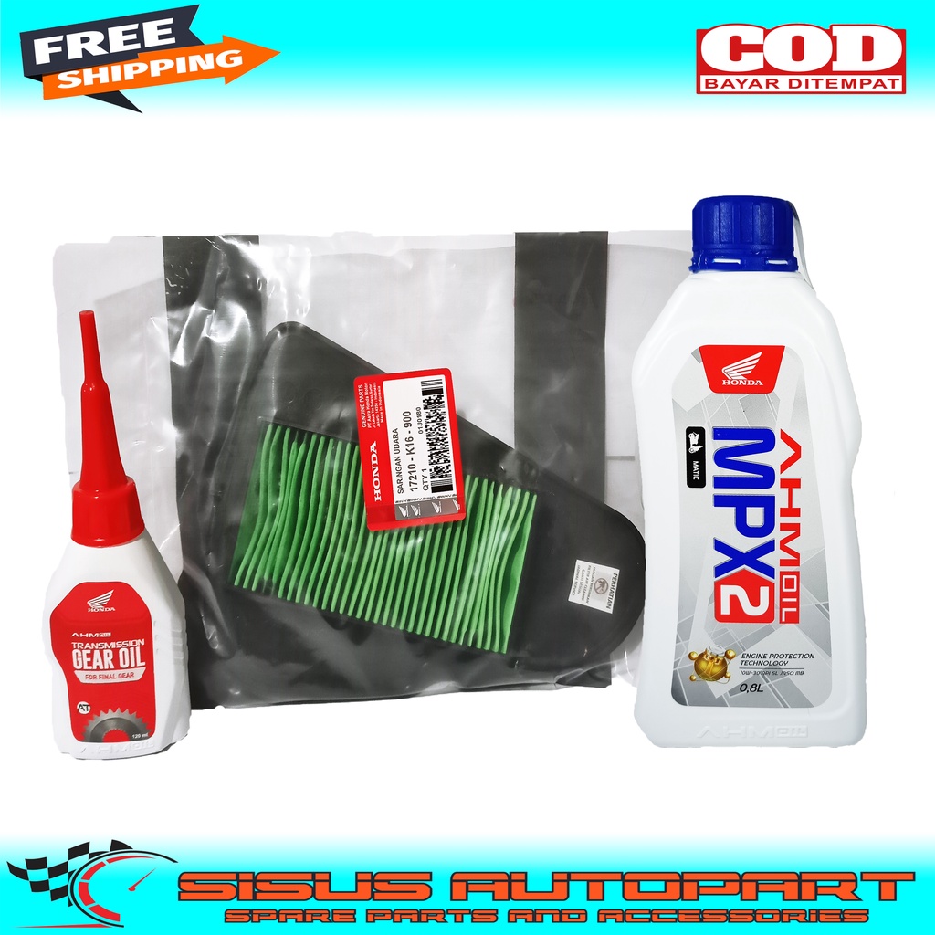 PAKET FILTER UDARA DAN OLI MPX2 PLUS OLI GARDAN AHM BEAT FI PLUS OLI MPX2 OLI GARDAN AHM BEAT POP BEAT ESP SCOOPY FI