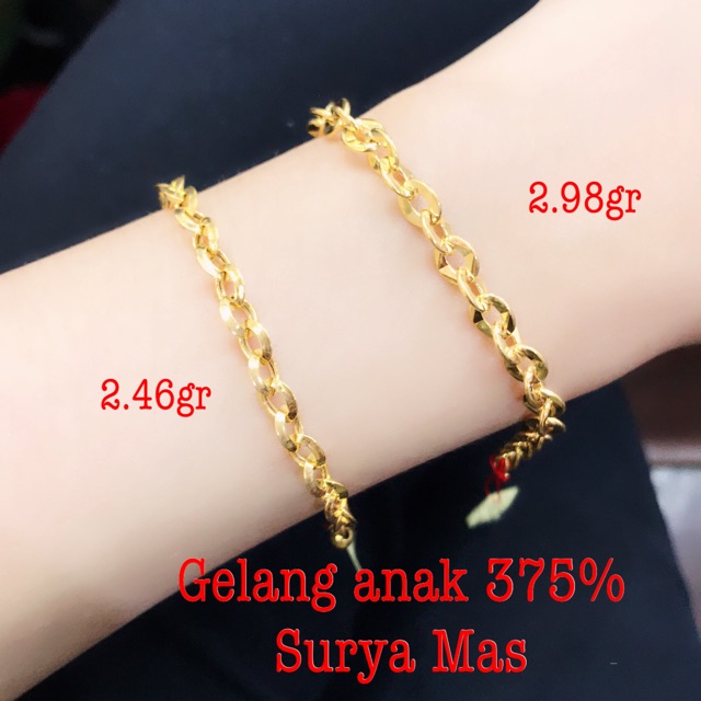 Gelang anak emas 375%