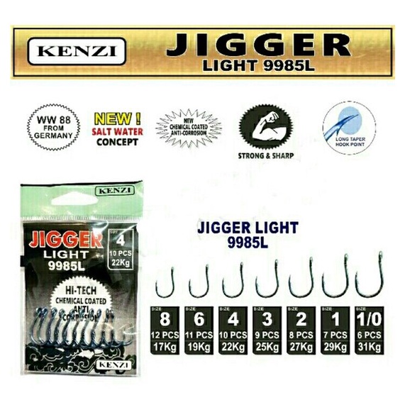 MATA KAIL JIGGING HOOK KENZI JIGGER LIGHT 9985L