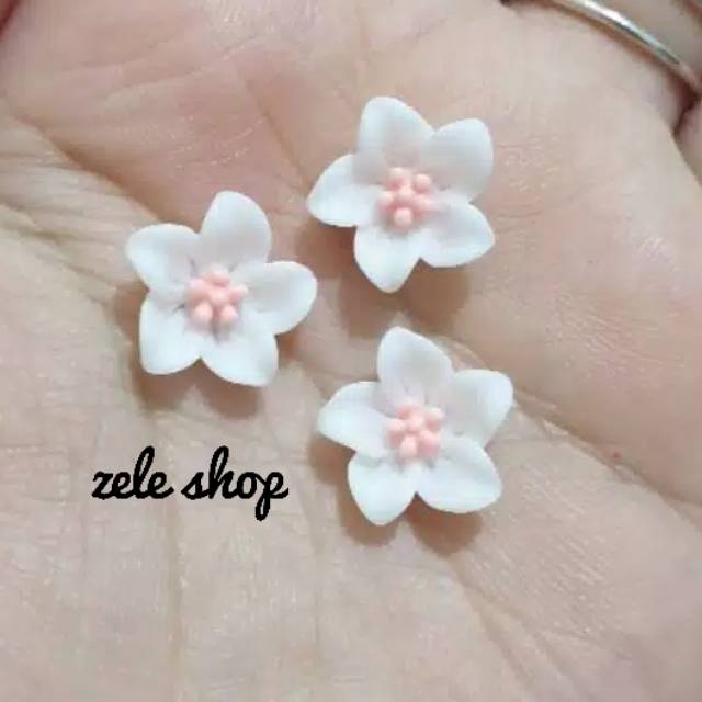 RESIN BUNGA JASMIN PUTIH | HIASAN NAIL ART / HIASAN TASBIH DIGITAL