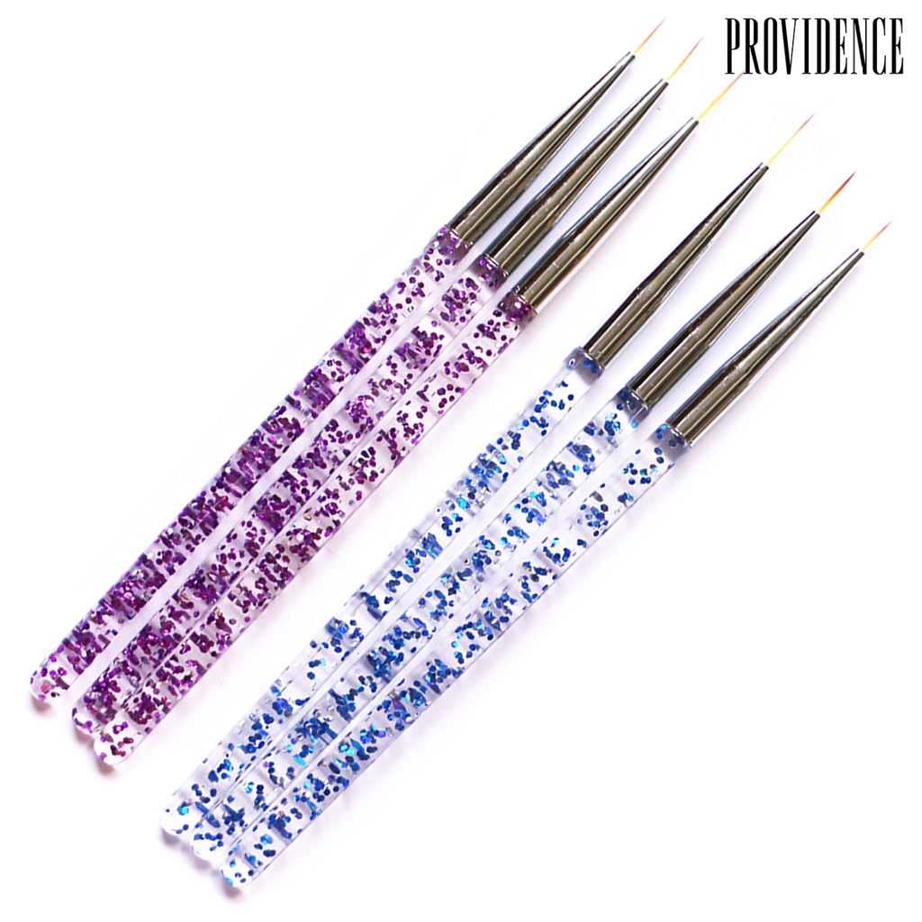 Providence 3Pcs/Set Tip Head Nail Painting Pen Colorful Surface Ultra Thin Sequins Flower Nail Art French Drawing Brush for Manicure