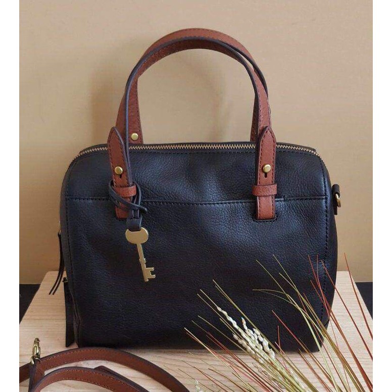 Fossil Rachel Satchel Black (Full Leather)