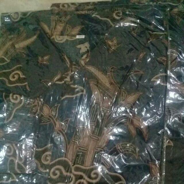 Set Batik Tradisional Couple Tunik Batik-blouse Batik-kemeja Batik Pria Motif Bambu Mega Mendung