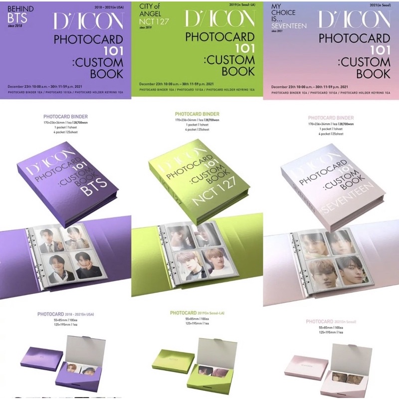 [READY] DICON 101 PHOTOCARD FULLSET BTS SEVENTEEN NCT 127
